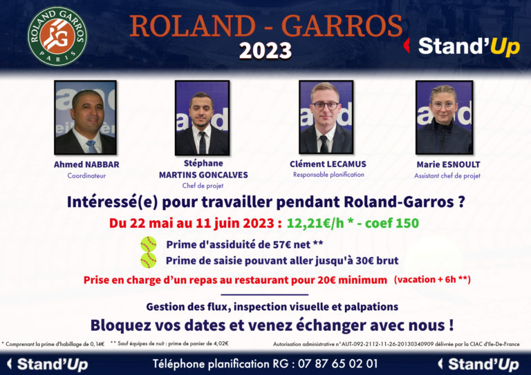 Actualités Recrutement Internationaux de France de tennis 2023 Stand'up